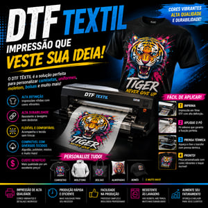 DTF TÊXTIL - FOLHA A3 POLIAMIDA 29X42 5X0 Color + Branco Somente Impressão na folha 