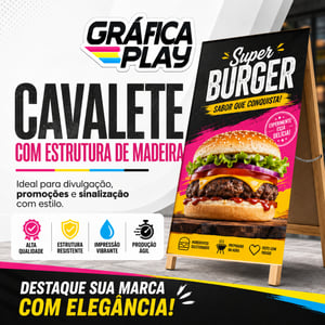 *cavalete lona    madeira+ dobradiça 