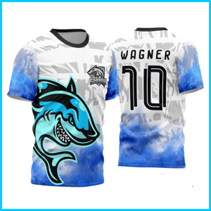 Camiseta Personalizada Branca Sublimação Total Tecido Poliéster Estampa Colorida  Sublimação  