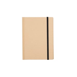 Bloco de Anotações Ecológico s/Pauta - Ref. 3008 Bloco de Anotações Ecológico, material em kraft. Frente e verso lisos com fita elástica para fechar. Contém aproximadamente 80 folhas amareladas sem pauta. Largura: 10,8 cm  Espessura: 1,3 cm  Comprimento: 14,7 cm 4X0 Impressão  UV  