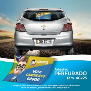 ADESIVO PERFURADO CAMPANHA Perfurado 33X70cm 4x0 Cores   