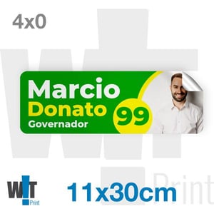 ADESIVO  PARACHOQUE Vinil 10X30cm 4x0 Cores  Corte e Contorno 
