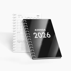 Agenda Diária Capa Dura e Miolo Padrão em Sulfite 63g 14,8x21,0cm 4x0  Laminação Wire-o Branco