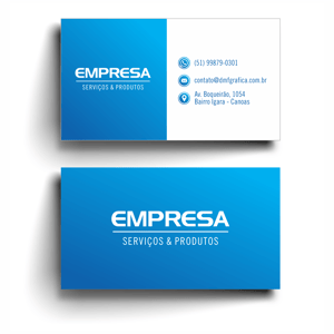 Cartões de visita/TAGS Impressão Frente e Verso - Couchê 300g 9x5cm 4x0 Verniz localizado Corte Reto 