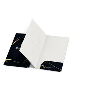 Pasta com Bolsa Colada Couchê Brilho 300g 220x310mm 4x4  Corte Reto Impressão frente e verso da Capa