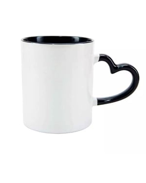 Xícara alça coração Porcelana   Sublimação  
