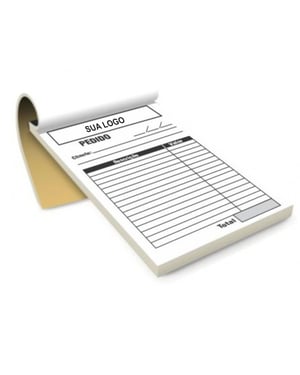 Bloco - 02 Vias  14x20cm   Serrilha, Grampeado Blocagem 50x2 Vias