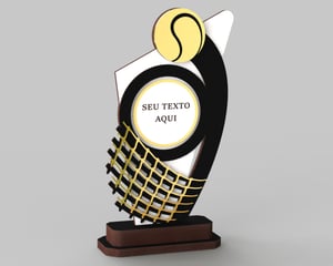 Troféu Parede Dupla com acrílico espelhado     