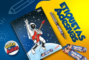 Kit Etiqueta Escolar Vinil Adesivo com Recorte Eletrônico 49x33cm Colorido em impressão Digital   