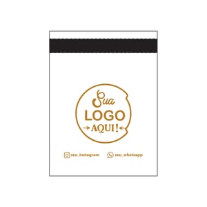 ENVELOPE PARA ENVIO 32cm x 40cm Polietileno (PE), Alta Densidade (fosca), Espessura: 10 micras 32cm x 40cm Impressão somente frente, personalizados em uma cor Sem revestimento - ENVELOPE APENAS NA COR BRANCA - INTERIOR NA COR PRETA Tamanho máximo da arte: 20cm x 22cm A impressão pode variar em até 15% da tonalidade de sua logo, pois cada tela de celular ou monitor tem uma calibragem diferente. Assim como pode haver diferença de tonalidade de um produto para outro.