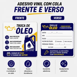 Adesivo Troca de Óleo ou Quilometragem
