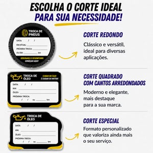 Adesivo Troca de Óleo ou Quilometragem