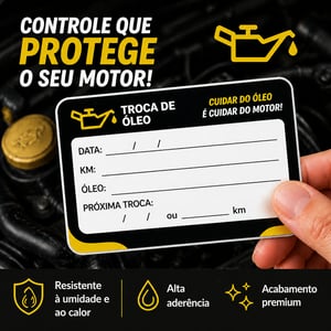 Adesivo Troca de Óleo ou Quilometragem