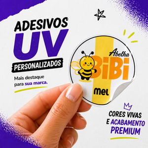 Adesivo UV Personalizado (alta durabilidade) Adesivo 5x5cm Impressão colorida  com recorte OBRIGATÓRIO ARQUIVO VETORIZADO