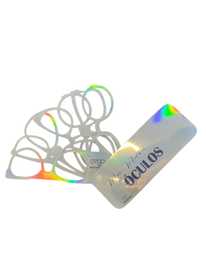 Gabarito de Óculos Prata Holográfico