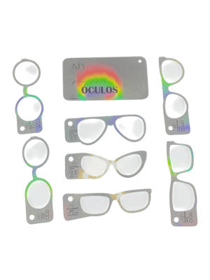 Gabarito de Óculos Prata Holográfico