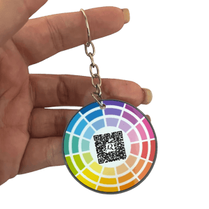 Chaveiro com Espelho e Círculo Cromático Personalizado