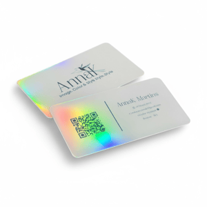 Cartão de Visitas Holográfico papel holográfico + cartão + polaseal 9x6 frente  Artesanal 100 Unidades