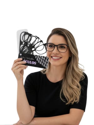 Gabarito de Óculos – Cores Lisas Plástico Polaseal + cartão +  Papel foto  frente  Artesanal 