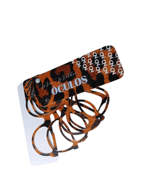 Gabarito de Óculos – Animal Print Plástico Polaseal + cartão +  Papel foto  frente  Artesanal 