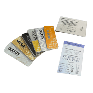Kit Ótica – Coloração, Formato e Tamanho de Óculos papel foto + cartão + Plástico polaseal  frente  Artesanal 