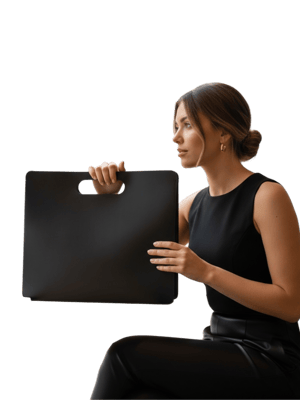 Pasta para Consultoria de Imagem e Visagismo couro sintético de alta qualidade 17 polegadas (aprox. 40 cm × 35 cm) frente   