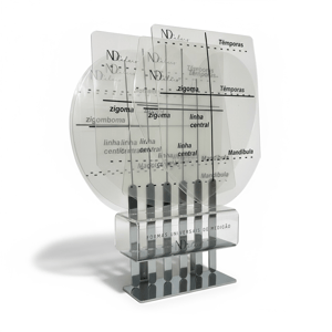 Formas Universais de Medição Facial Folha Transparente + Plástico Polaseal + Base Acrílico     
