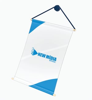 Banner Personalizado Lona 380g  4x0 Brilho Madeira e cordinha 
