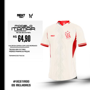 ITAMAR TECIDO DRY FIT  TOTALMENTE PERSONALIZADO LOGO SUBLIMADO PREMIUM 