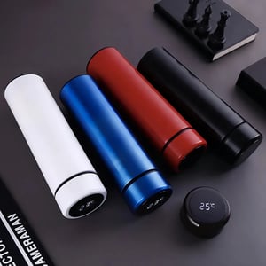 Garrafa Térmica Em Aço Inox Com Termômetro Led Digital  Ml 500ML   Diversas cores Liso Personalizado 500 ml