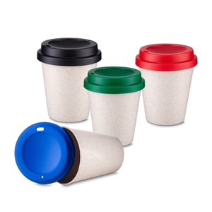 Copo Fibra de Arroz 350ml 14498 vidro Copo em fibra de arroz biodegradável com capacidade para até 350ml e tampa plástica rosqueável.    