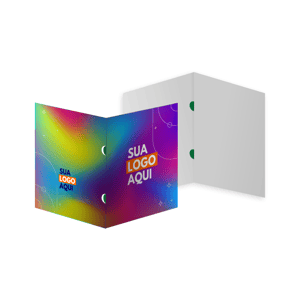 PASTAS PAPEL COUCHÊ - 250 unidades Papel Cartão Supremo 250g 45x31cm 4x0 – frente colorida, impressão digital de alta resolução Sem Revestimento Vinco e Orelha 