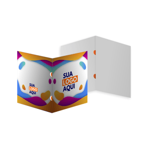 PASTAS PAPEL COUCHÊ - 50 unidades Papel Cartão Supremo 250g 45x31cm 4x0 – frente colorida, impressão digital de alta resolução Sem Revestimento Vinco e Orelha 