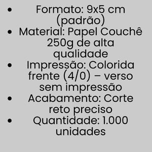 1000 Cartões de visita couchê 250g