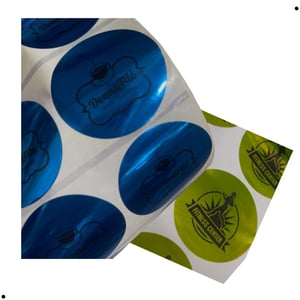 100 Etiqueta Adesiva BOPP Metalizado Personalizada 5x5cm