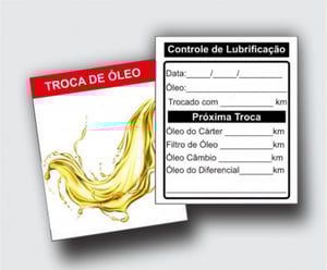 Etiqueta Troca de Óleo Vinil Adesivo 5x7cm 4x1  Corte Reto 