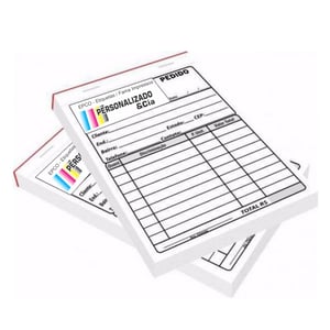 Talão 1 Via - Tamanho 15x20cm Papel Comum 15x20cm    Cada Talão com 50 Folhas