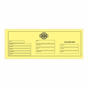 Bloco Numerado Papel SuperBond Amarelo 75g 7x21cm 4x0  Corte Reto 50 Folhas / Numerado do 001 ao 1000 + Picote