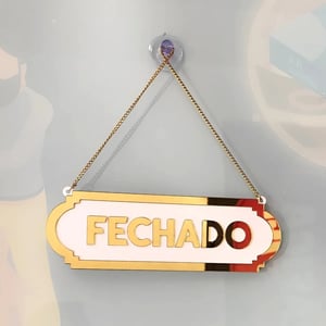 Plaquinha Aberto/Fechado Acrilico