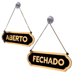 Plaquinha Aberto/Fechado Acrilico