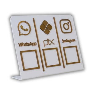 Placa Pix Wifi, Pix e Instagram Acrilico     