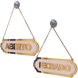 Plaquinha Aberto/Fechado Acrilico Acrilico 20cmx8cm    