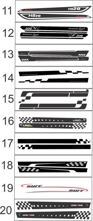 ADESIVO FAIXA LATERAL ( o par) mod. 2