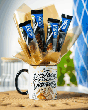 CANECA DIAMANTE NEGRO Porcelana 96x150mm colorido Sublimação  