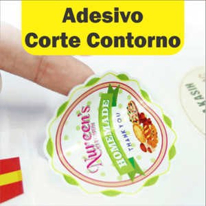Adesivo corte contorno  (meio corte) Vinil Branco   Impresso Com Recorte 