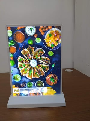 Display Luminoso porta imagem A4 frente e verso