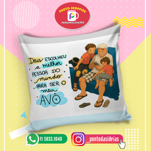 Almofada Quadrada poliester 40x40 cm Impressão Frente Sublimação  