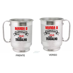 Caneca Aluminio Personalizada vidro jateado 550 ml 4 Cores Sublimação  Sob encomenda