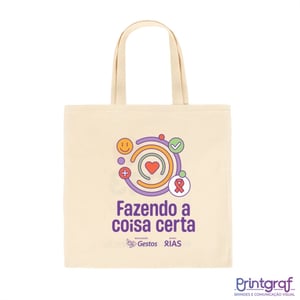 Ecobag Ecológica Algodão Cru 100%  Impressão Silk  Overlock 