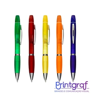 Caneta Plástica com Marca-Texto REF: X09112